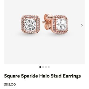 Square sparkle halo stud earrings